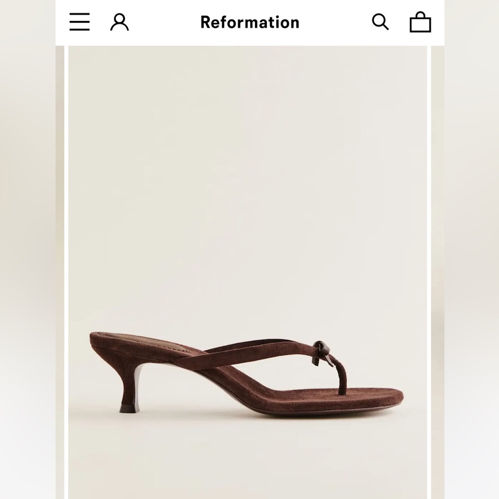NWT Reformation Louisa Heeled Suede Sandal